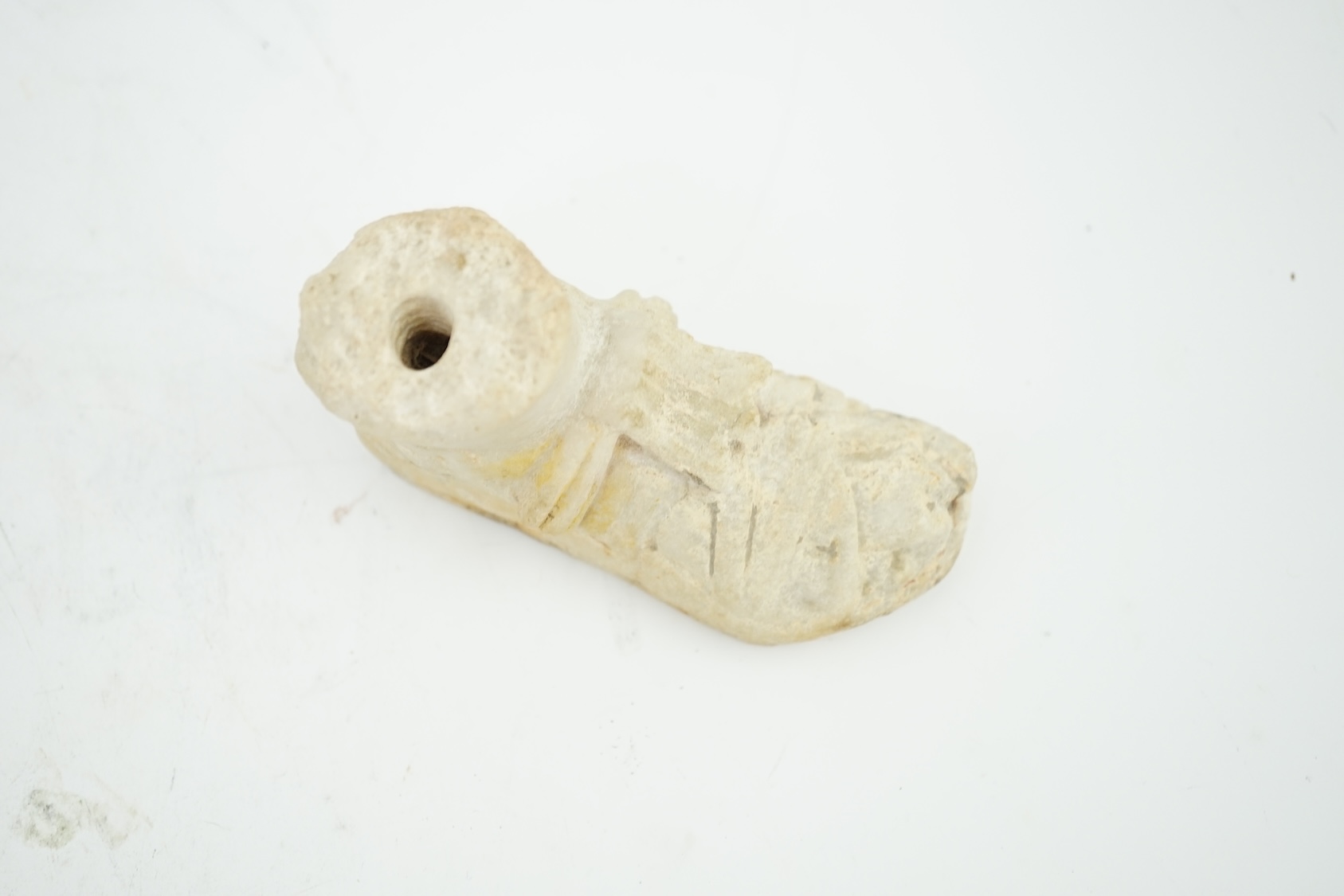 A Roman carved marble model of a sandalled foot